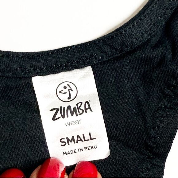 Zumba NWT! Women's Let Loose Racerback Tank Top Black & Yellow Size Small - Picture 4 of 8